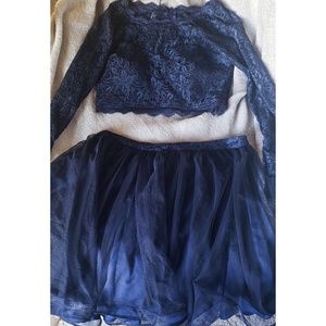 Navy Blue 2 piece Dress